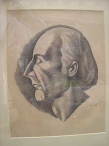 A lithograph of a portrait of