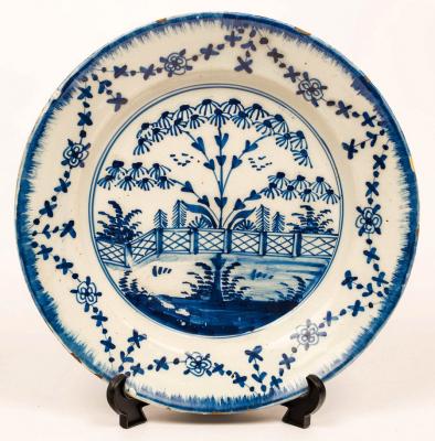 A Liverpool Delftware plate,