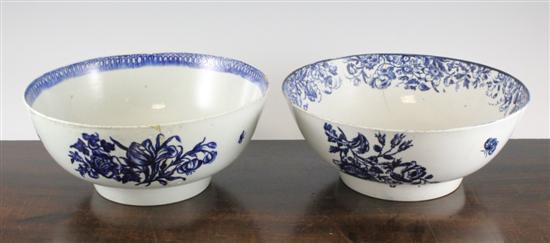 A Liverpool porcelain 'ship' bowl