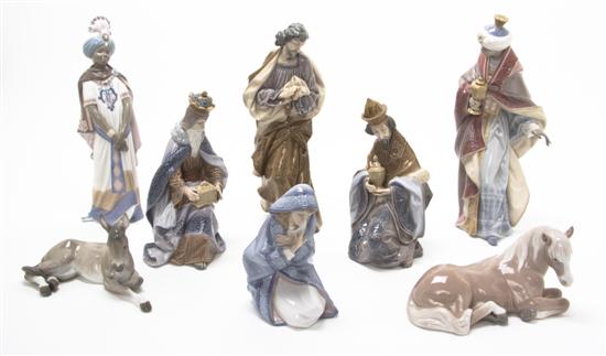 A Lladro Porcelain Partial Nativity