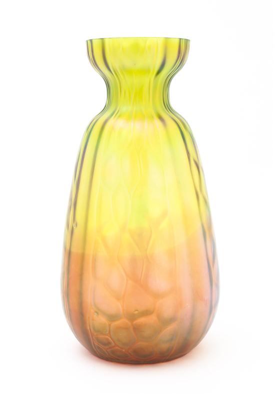 A Loetz Iridescent Vase Height 10