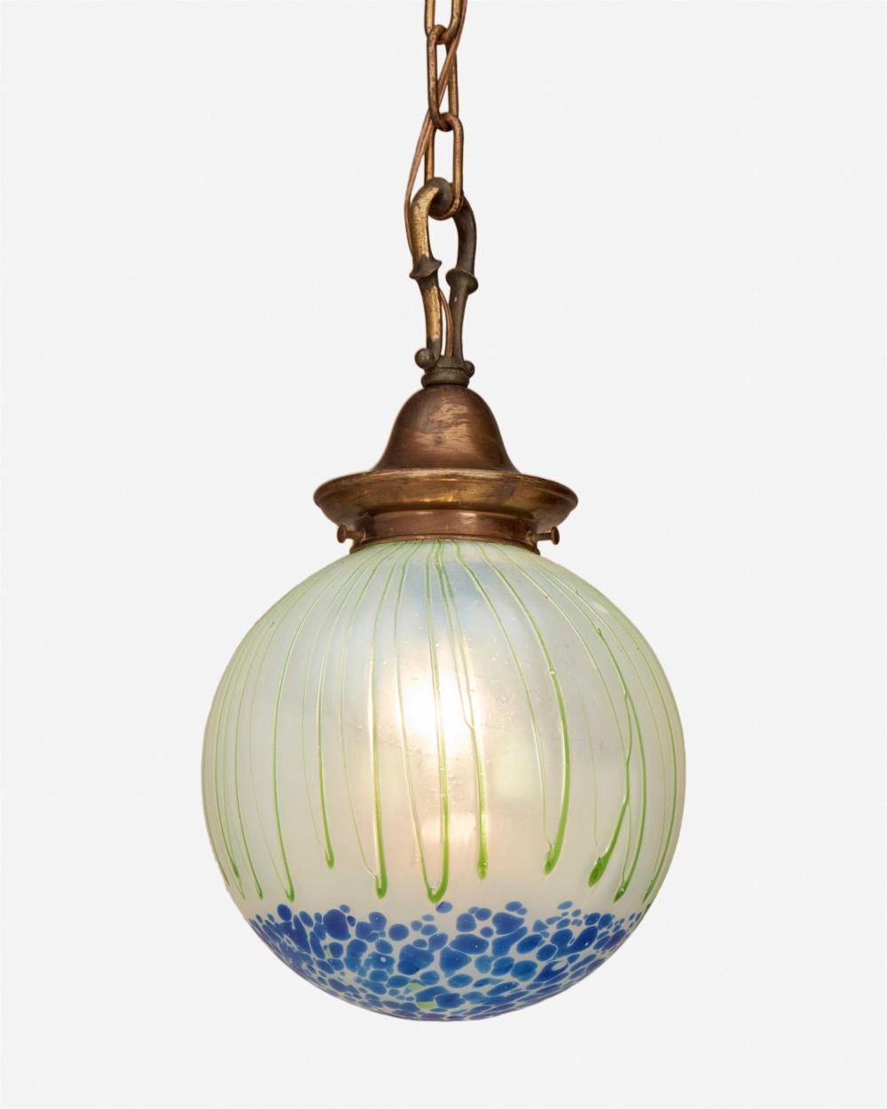 A LOETZ-STYLE ART GLASS PENDANT