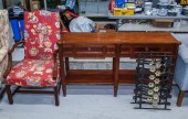 A LOLLING CHAIR & SERVING TABL