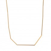 A LONG 14K TUBULAR NECKLACE BY