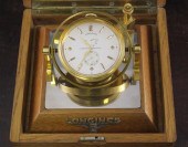 A Longines gilt brass desk chr