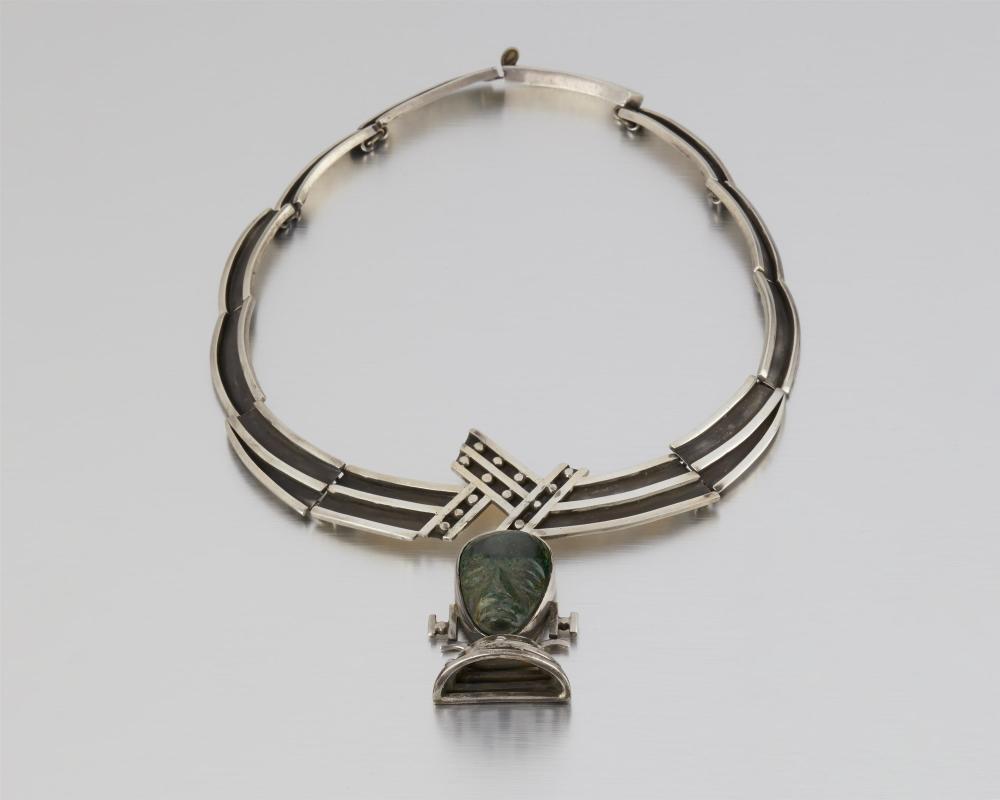 A LOS CASTILLO SILVER AND HARDSTONE