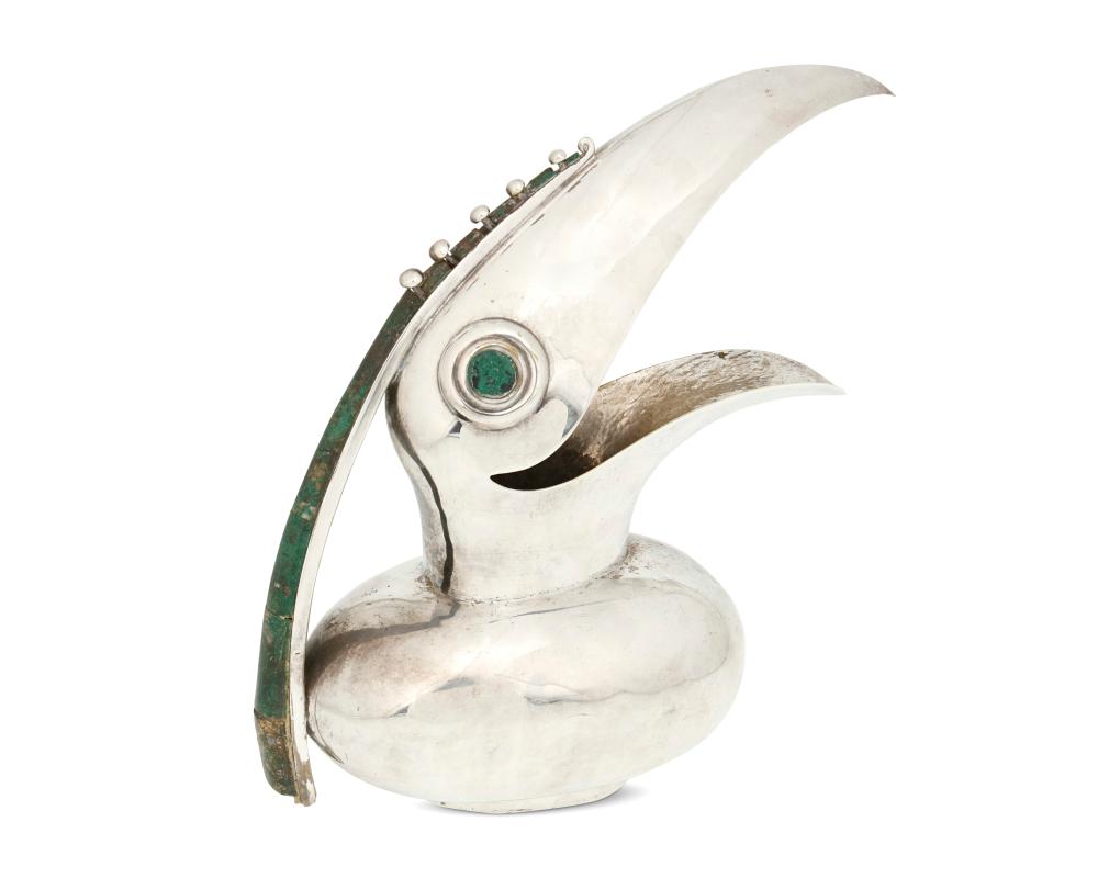 A LOS CASTILLO SILVER-PLATED TOUCAN