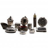 A (LOT OF 12) SMALL SILVER BOX