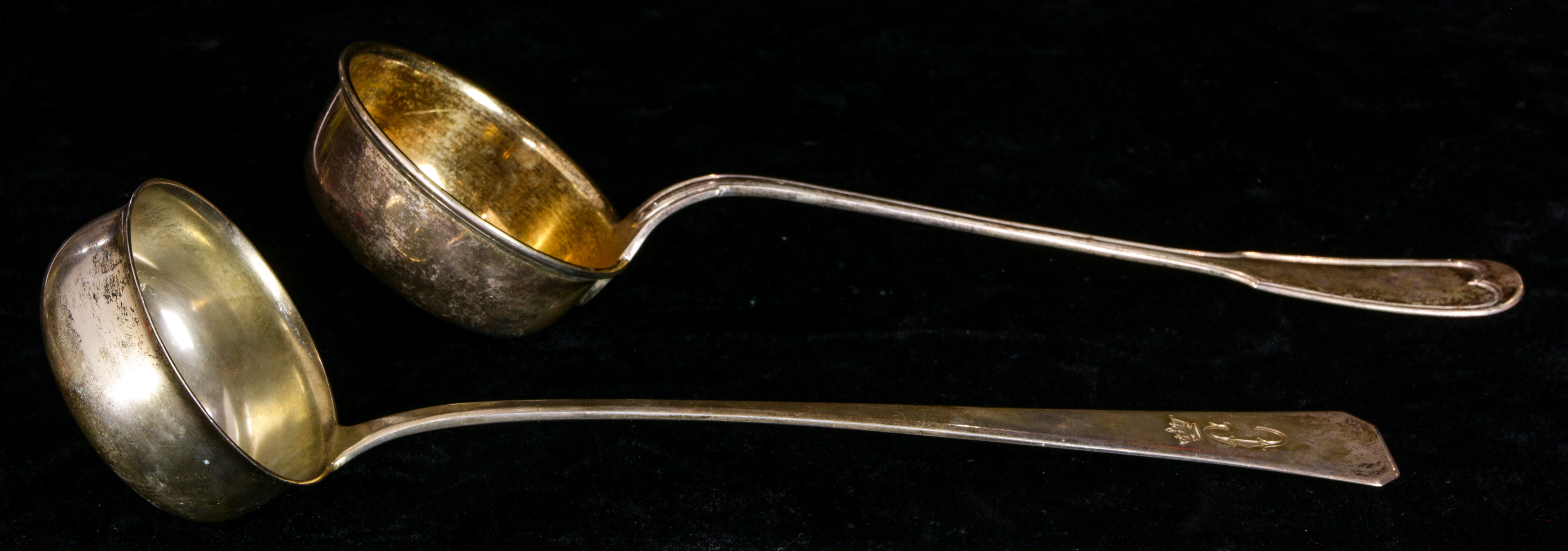 A (LOT OF 2) .800 SILVER LADLES A