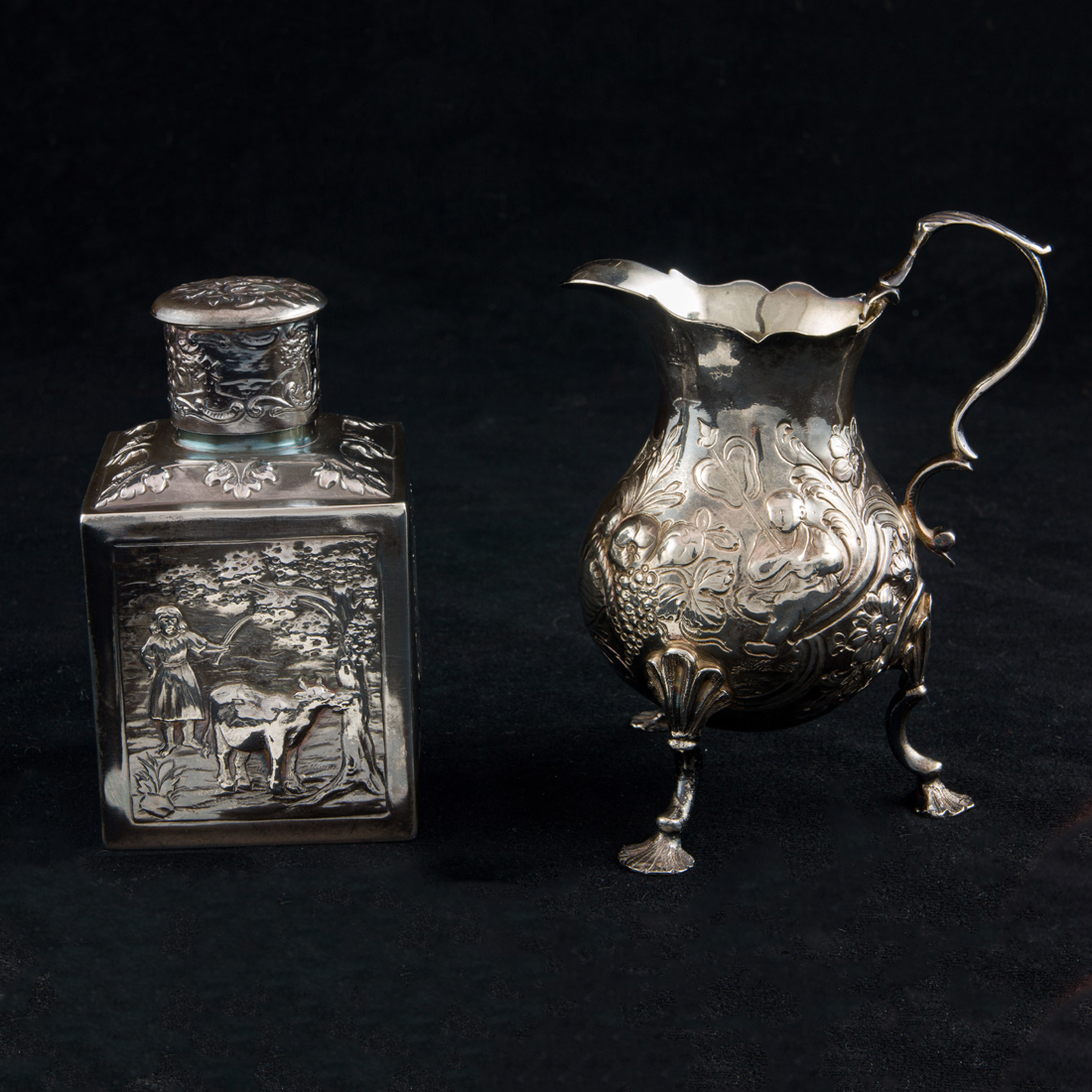 A (LOT OF 2) CONTINENTAL SILVER TEA