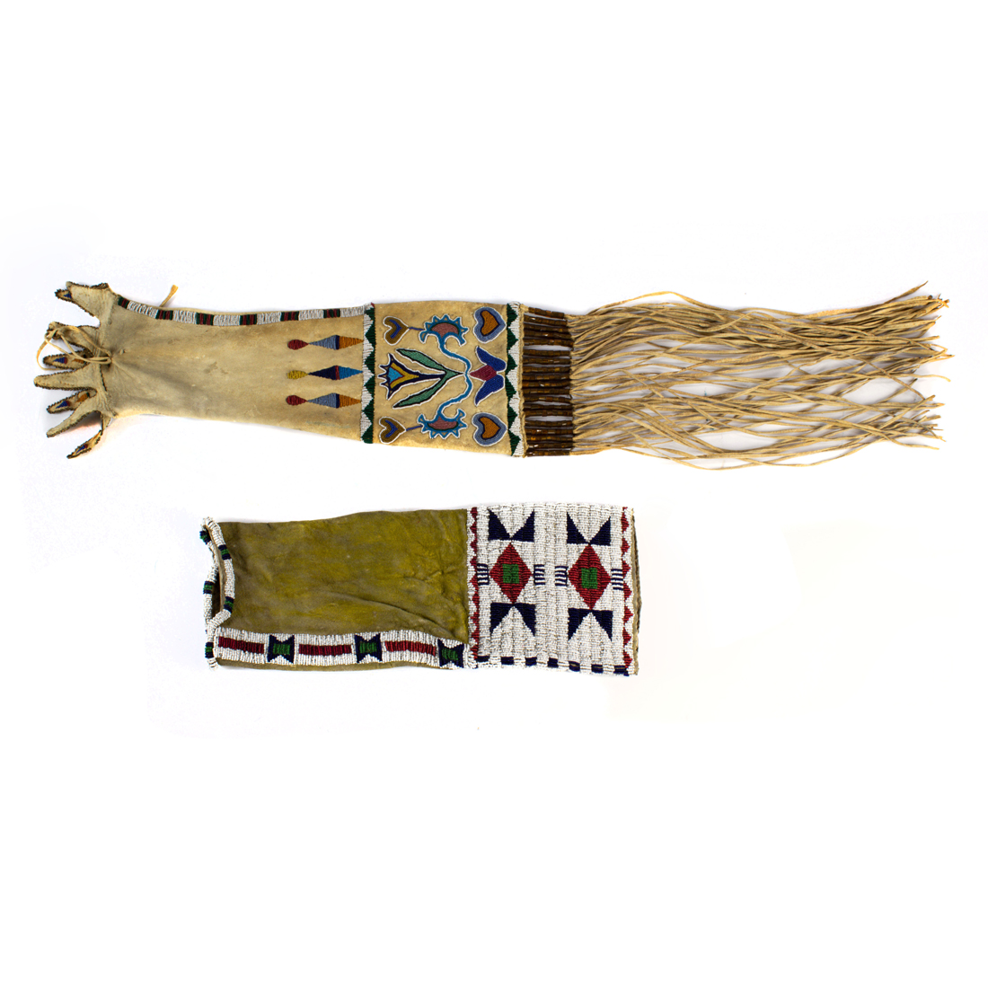 A (LOT OF 2) NATIVE AMERICAN BEADED
