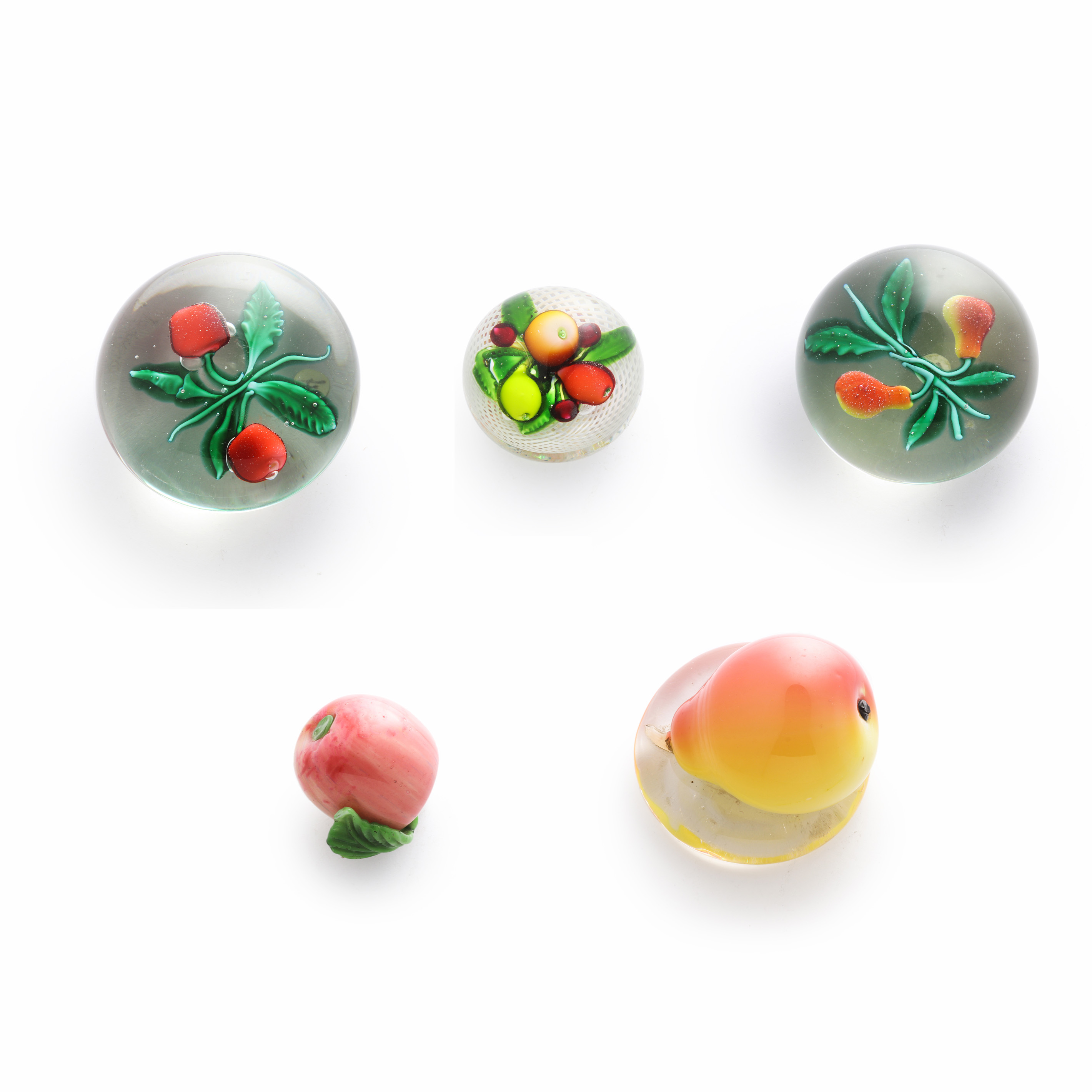 A (LOT OF 5) AMERICAN PAPERWEIGHTS:
