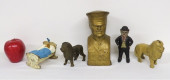 A LOT OF 5 ANTIQUE FIGURAL IRO