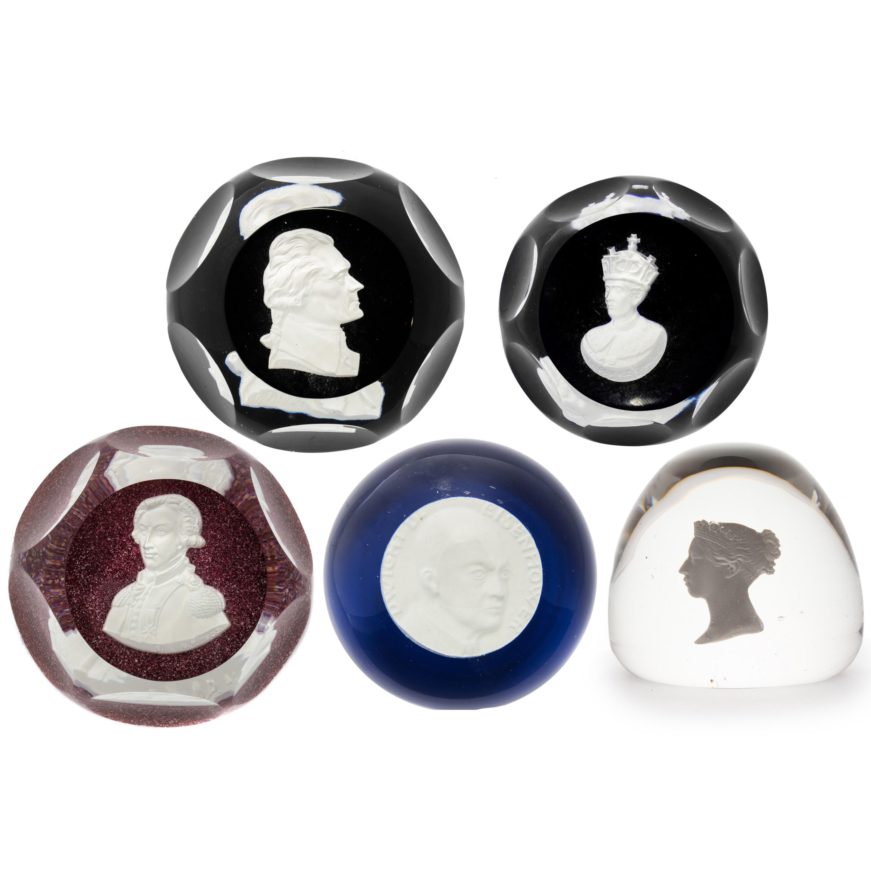 A (LOT OF 5) SULFIDE PORTRAIT