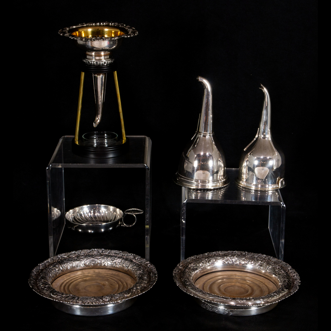 A (LOT OF 6) SILVER WINE IMPLEMENTS