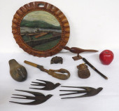 A LOT OF CARVED WOODEN BIRDS A
