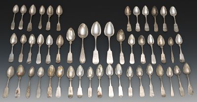 A Lot of Coin Silver Spoons A lot