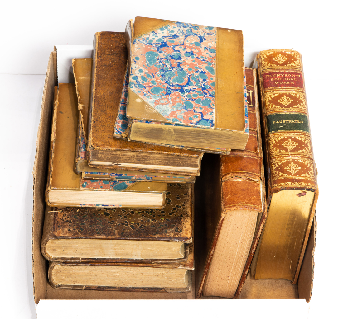 A LOT OF EIGHT LEATHER BOUND