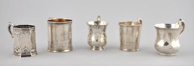 A Lot of Five Antique Coin Silver