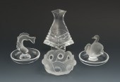 A Lot of Four Crystal Table Ob