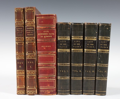 A Lot of Leather Bound Books Lot