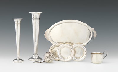 A Lot of Nine Sterling Silver Table