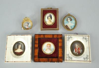 A Lot of Six Miniature Portraits