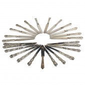 A LOT OF STERLING HANDLED KNIV