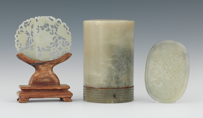 A Lot of Three Carved Jade
