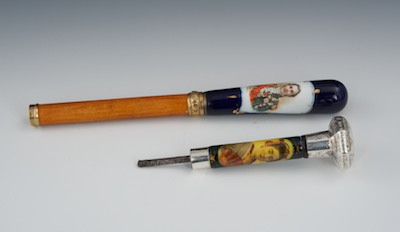 A Lot of Two Pictorial Porcelain