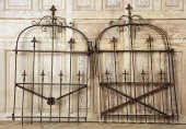 A LOT OF TWO WROUGHT IRON GARD
