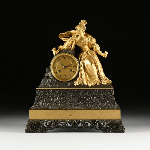 A LOUIS PHILIPPE GILT AND PATINATED