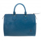 A LOUIS VUITTON EPI SPEEDY 25