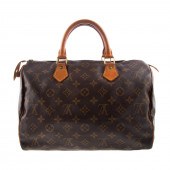 A LOUIS VUITTON MONOGRAM SPEED