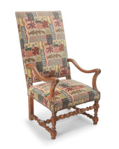 A LOUIS XIII UPHOLSTERED OPEN