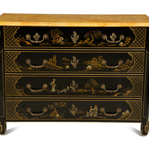 A Louis XIV Style Painted Commode