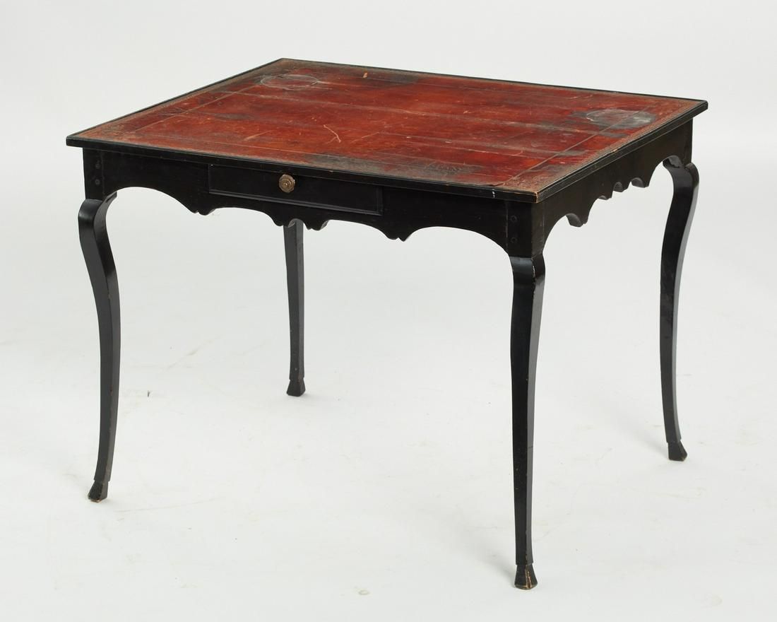 A LOUIS XV EBONIZED GAMES TABLEA