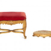 A Louis XV Giltwood Stool and