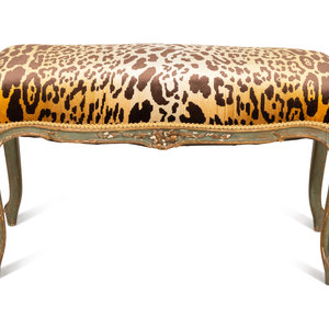 A Louis XV Painted Window Bench Mid