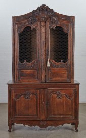 A LOUIS XV PROVINCIAL OAK BUFF