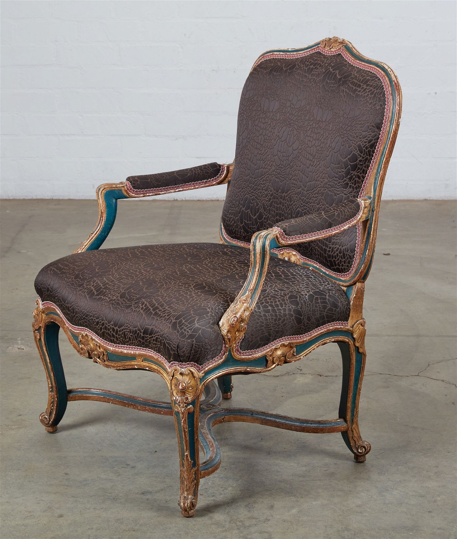 A LOUIS XV STYLE ARMCHAIRA Louis XV