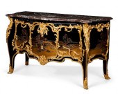 A LOUIS XV STYLE BLACK LACQUER