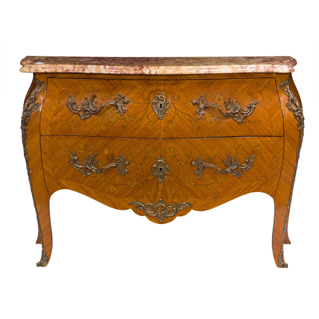 A LOUIS XV STYLE BOMBE MARQUETRY