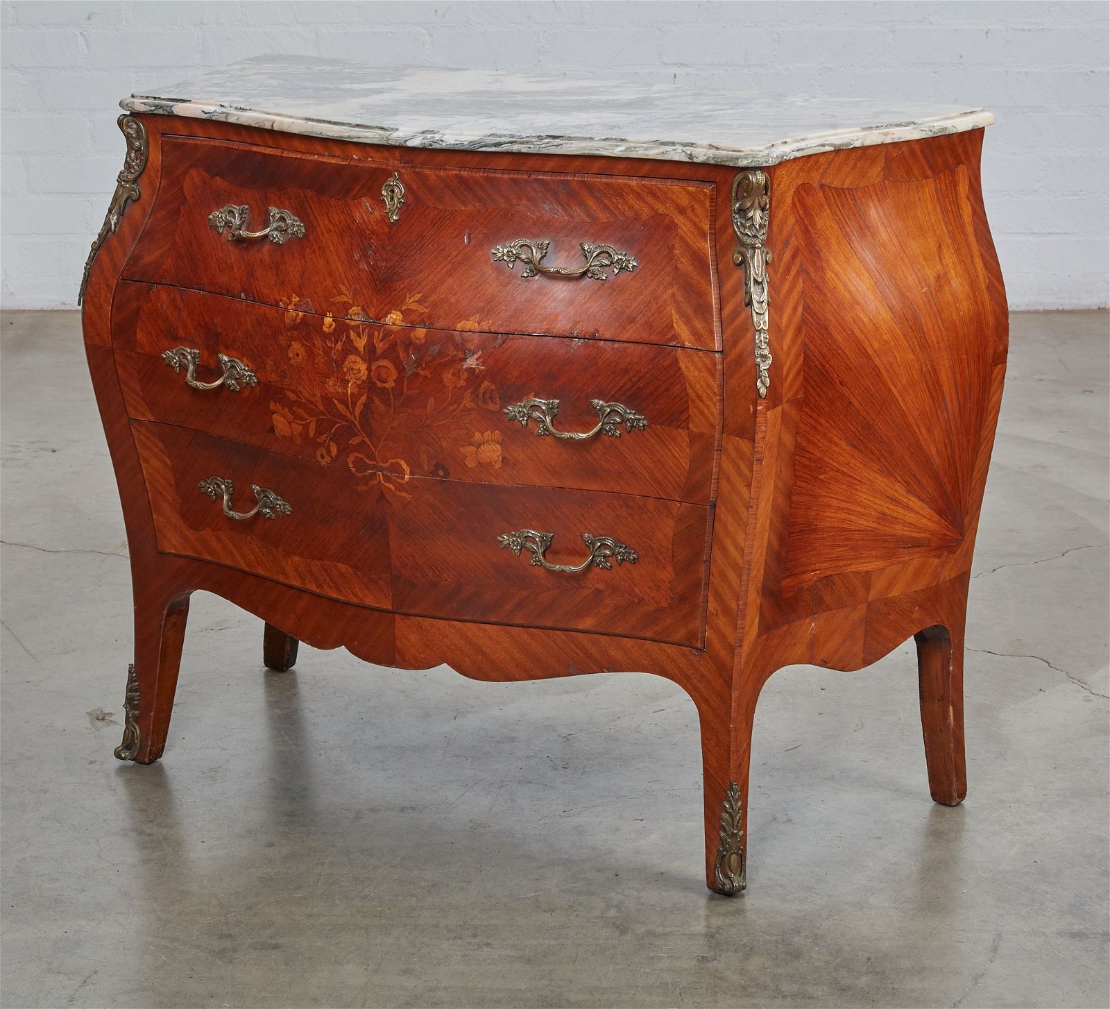 A LOUIS XV STYLE BRONZE MOUNTED