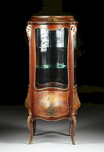 A LOUIS XV STYLE BRONZE MOUNTED