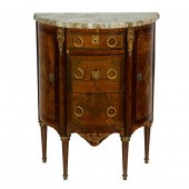 A LOUIS XV STYLE DEMILUNE INLA