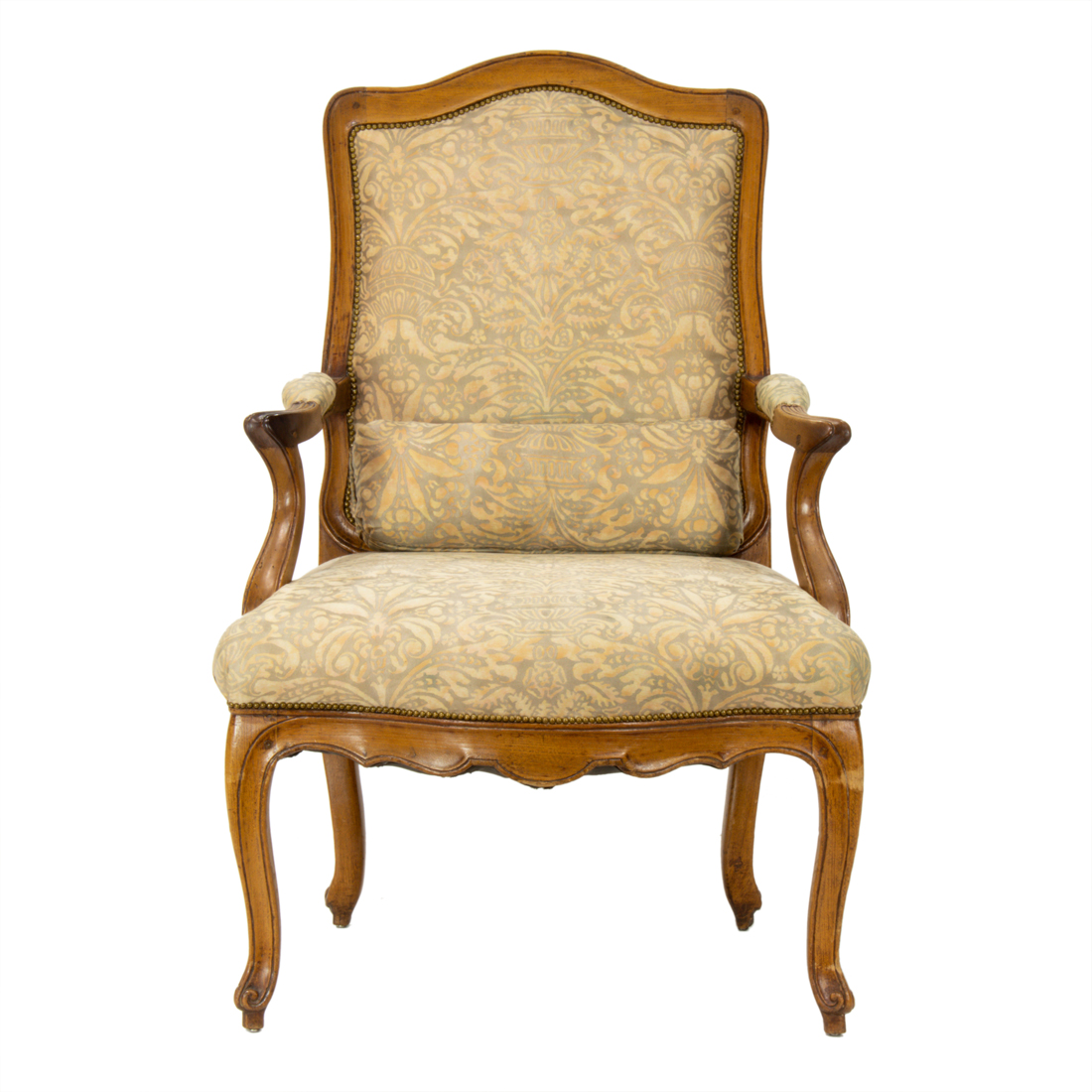 A LOUIS XV STYLE FAUTEUIL 19TH