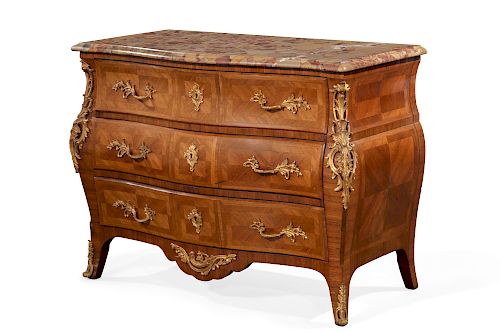 A LOUIS XV STYLE GILT BRONZE