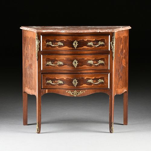 A LOUIS XV STYLE MARBLE TOPPED