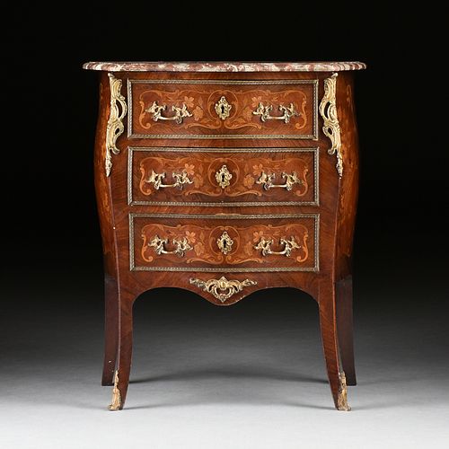 A LOUIS XV STYLE MARBLE TOPPED